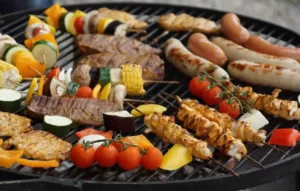 chicken and veggie skewers