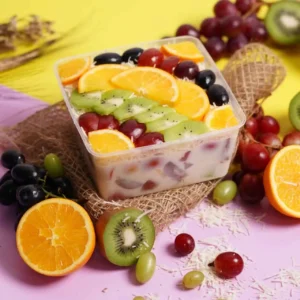 fruit salad and yogurt