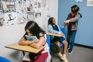 lonely child at school 